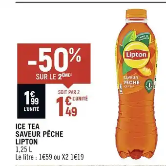 Spar Lipton ice tea saveur pêche offre