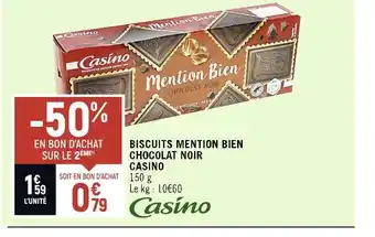 Spar Casino biscuits mention bien chocolat noir offre