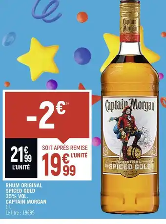 Spar Captain morgan rhum original spiced gold 35% vol. offre