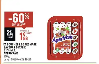 Petit Casino Apérivrais bouchées de fromage saveurs d’italie 31% m.g. offre