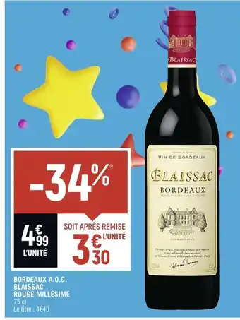 Bordeaux a.o.c. blaissac rouge millésimé