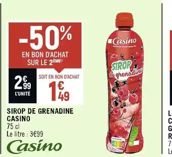 Petit Casino Casino sirop de grenadine offre