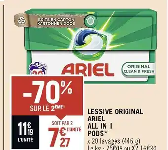 Petit Casino Ariel lessive original all in 1 pods* offre