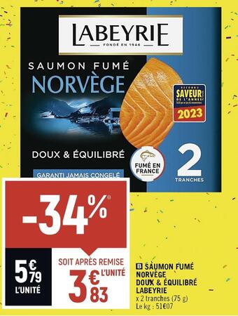 Labeyrie saumon fumé norvège doux & équilibré