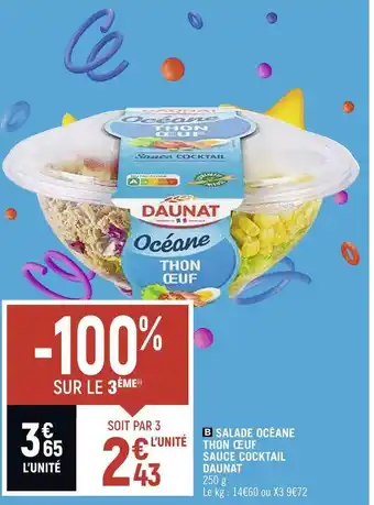 Spar Daunat salade océane thon œuf sauce cocktail offre