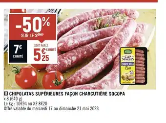 Socopa chipolatas supérieures façon charcutière