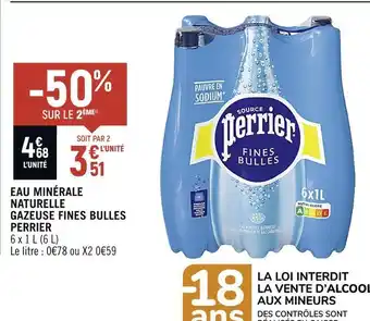 Spar Perrier eau minérale naturelle gazeuse fines bulles offre