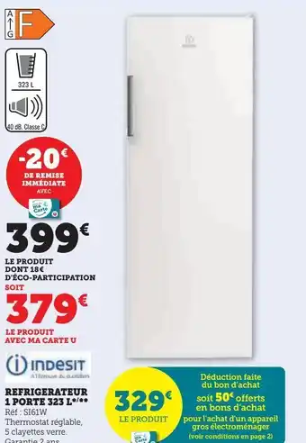 Super U Réfrigérateur 1 porte 323 l offre