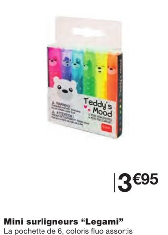 Monoprix Mini surligneurs Legami offre