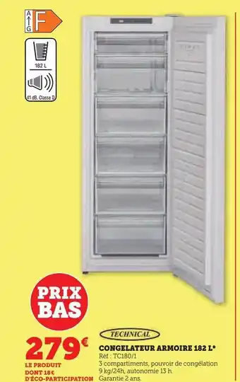 Super U Congélateur armoire 182 l offre