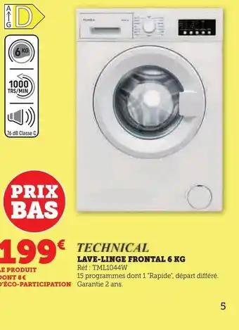Super U Lave-linge frontal 6kg offre