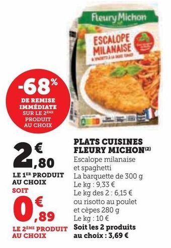 Super U Plats cuisines fleury michon offre
