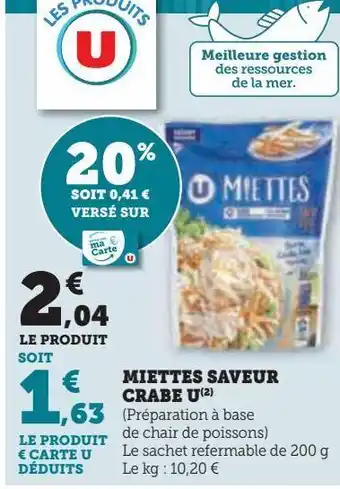Miettes saveur crabe u