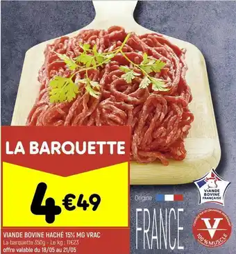 Leader Price Viande bovine haché 15% mg vrac offre