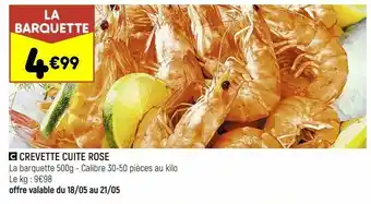 Crevette cuite rose