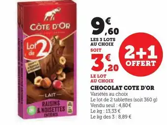Hyper U Chocolat cote d'or offre