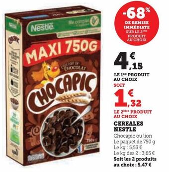Hyper U Cereales nestle offre