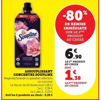 Hyper U Assouplissant concentre soupline offre
