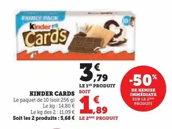 Hyper U Kinder cards offre