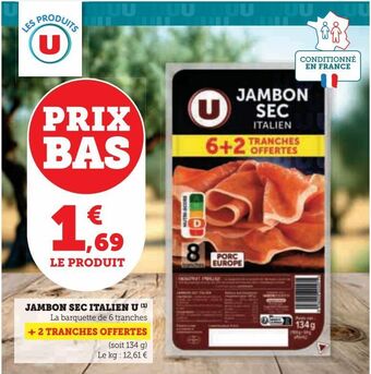 Hyper U Jambon sec italien u offre