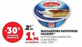 Hyper U Mascarpone pasteurise galbani offre
