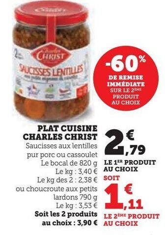 Hyper U Plat cuisine charles christ offre