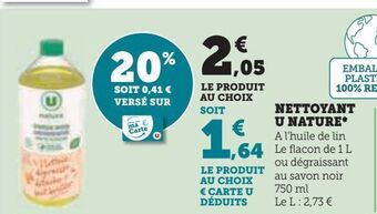 Hyper U Nettoyant u nature offre