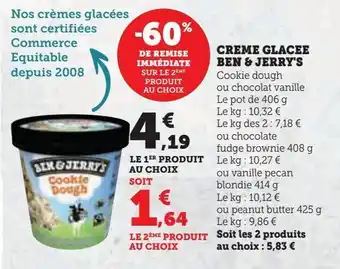 Hyper U Creme glacee ben & jerry's offre