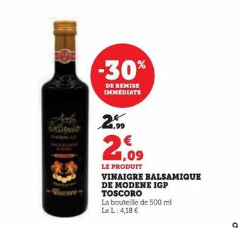 Hyper U Vinaigre balsamique de modene igp toscoro offre