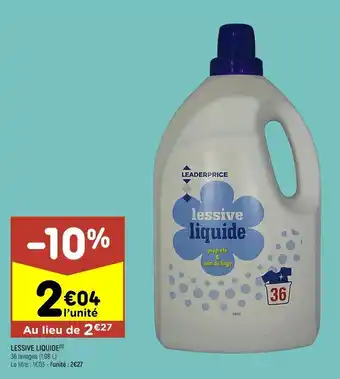Leader Price Lessive liquide offre