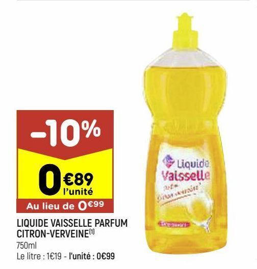 Leader Price Liquide vaisselle parfum citron-verveine offre