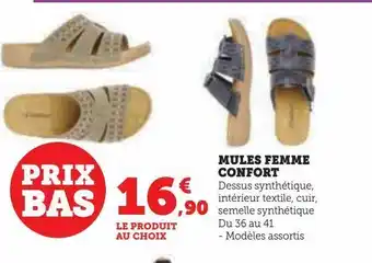 Mules femme confort