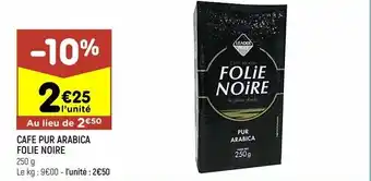 Leader Price Cafe pur arabica floie noire offre