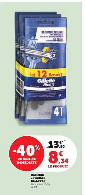 Hyper U Rasoirs jetables gillette offre