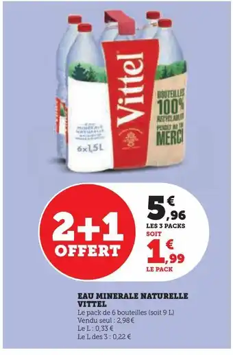 Hyper U Eau minerale naturelle vittel offre