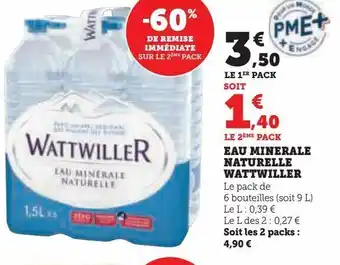 Hyper U Eau minerale naturelle wattwiller offre