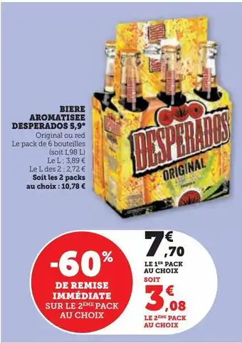 Hyper U Biere aromatisee desperados 5,9° offre