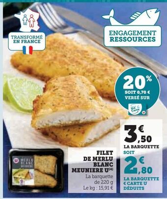 Hyper U Filet de merlu blanc meuniere u offre
