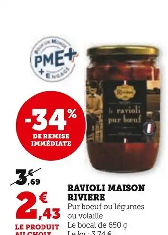 Super U RAVIOLI MAISON RIVIERE offre