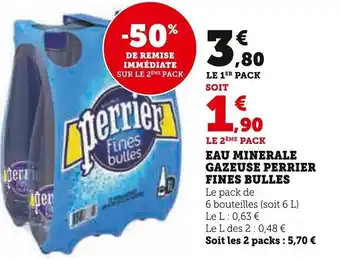 Super U EAU MINERALE GAZEUSE PERRIER offre