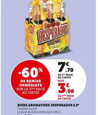 Super U BIERE AROMATISEE DESPERADOS 5,9° offre