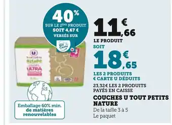 Super U COUCHES U TOUT PETITS NATURE offre