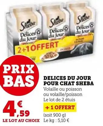Super U Délices du Jour Pour Chat Sheba offre