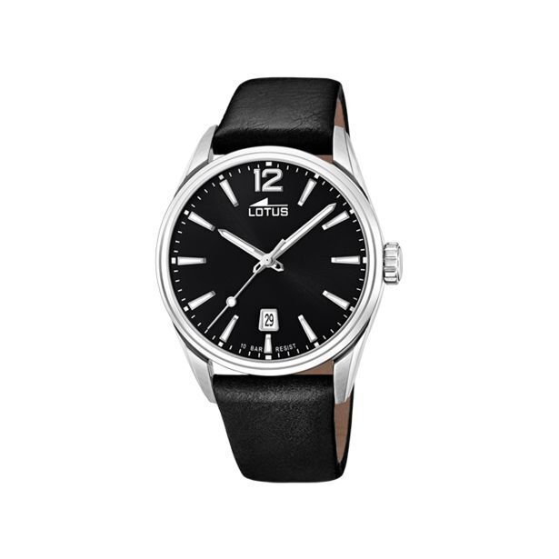 Eric Duny Montre homme lotus cuir noir fond noir offre