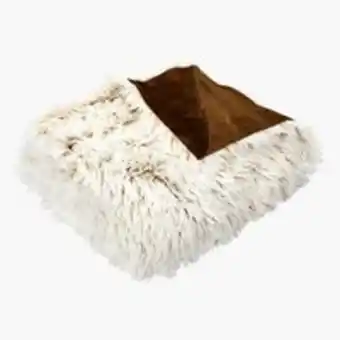 JYSK Plaid lotus 135x195 blanc/brun offre