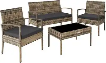 Amazon Tectake 800138 salon de jardin table de jardin en resine tressee chaises salon d'exterieur poly rotin - diverses couleurs ... offre