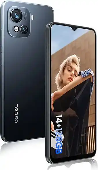Oscal telephone portable (8go+128go), android 12 smartphone débloqués, 6.5 90hz écran,50mp caméra, 4g dual sim telephone ...