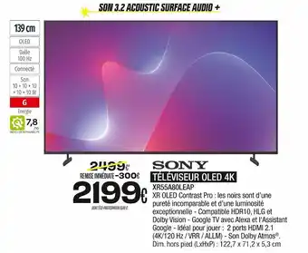 Blanc Brun Sony téléviseur oled 4k offre