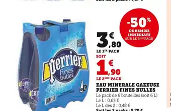 Perrier eau minerale gazeuse fines bulles