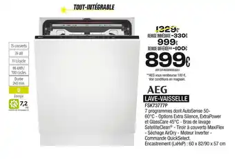 Blanc Brun Aeg lave-vaisselle offre